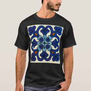 Camiseta Modo de tejas de talavera abstracta barroca azul o