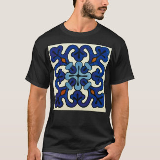 Camiseta Modo de tejas de talavera abstracta barroca azul o