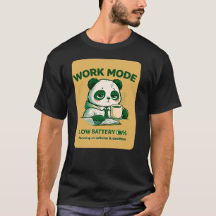 Camiseta Modo de trabajo panda con batería baja: agotamient