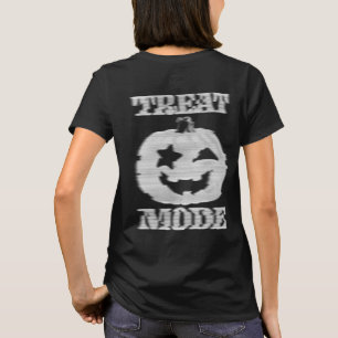 Camiseta Modo de tratamiento Glitchy Calabaza Delantera y A