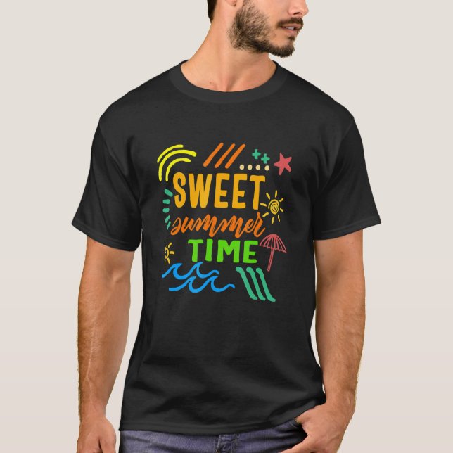 Camiseta Modo de vacaciones de la familia Squad Beach Sweet (Anverso)