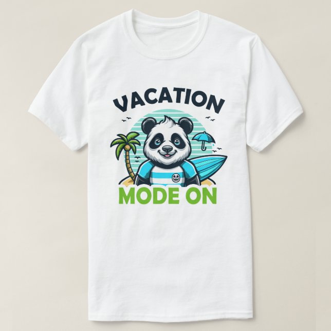 Camiseta Modo de vacaciones de Panda activado (Diseño del anverso)