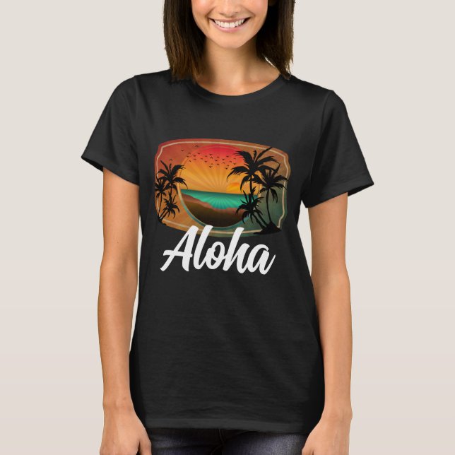CAMISETA MODO DE VACACIONES DE VERANO ALOHA PERSONALIZADO (Anverso)