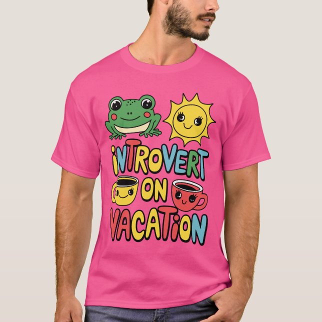 Camiseta Modo de vacaciones introvertido masculino (Anverso)
