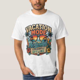 Camiseta Modo de Vacaciones Retro Activado Actualmente Fuer
