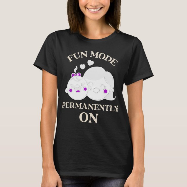 Camiseta Modo Divertido Permanentemente Activado Profesor (Anverso)