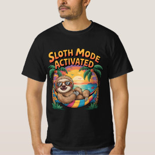Camiseta Modo eslovaco Playa de Vibes perezosas activadas-d