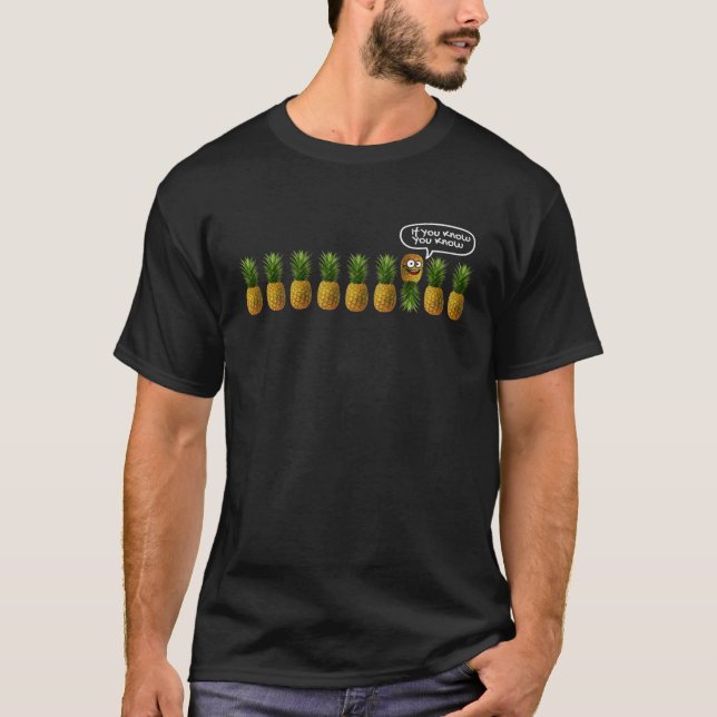 Camiseta Modo fiesta Swinger de piña boca abajo Vanilla S (Anverso)