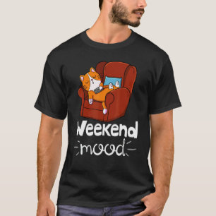 Camiseta Modo Fin de Semana Dormir Mujeres Perezosa Cabeza 