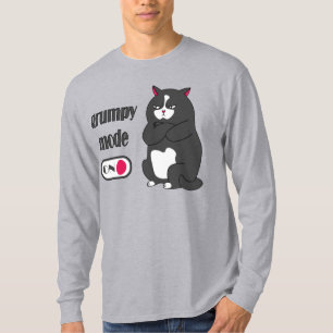 Camiseta Modo gruñón en el gato gordo gracioso T-Shirt