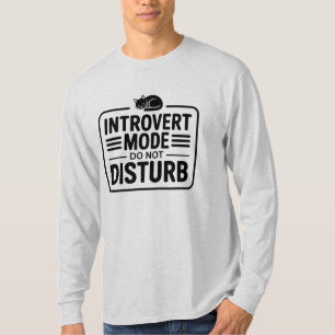 Camiseta Modo Introvertido No Molestar Tipografía Minimalis