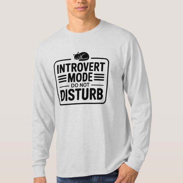 Camiseta Modo Introvertido No Molestar Tipografía Minimalis (Anverso)