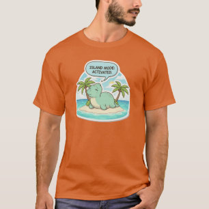 Camiseta Modo Isla de Dinosaurios Lindos Activadovacación T