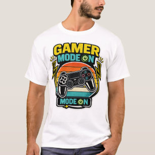 Camiseta Modo Jugador Activado Control Retro Atardecer