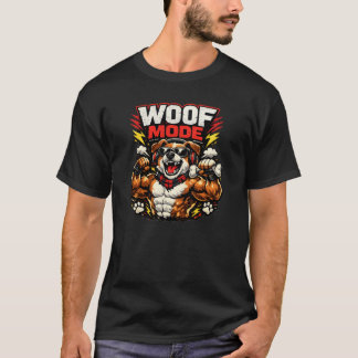 Camiseta Modo Ladrido Perro Musculoso Diseño Divertido Entr