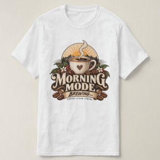 Camiseta Modo Mañana Preparando Café Amante Vintage Café 