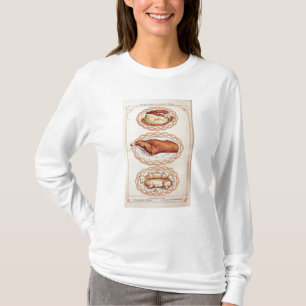 Camiseta Modo moderno de platos de porción, de señora