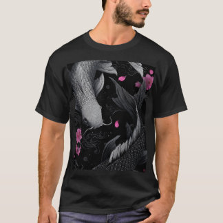Camiseta Modo oscuro de peces Koi japoneses