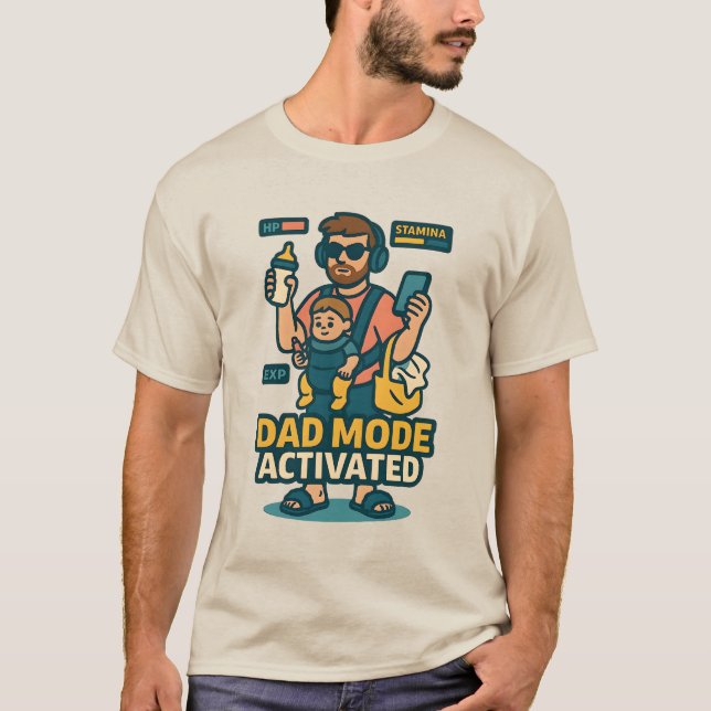 Camiseta Modo Papá Activado - Estilo de Crianza para Padres (Anverso)