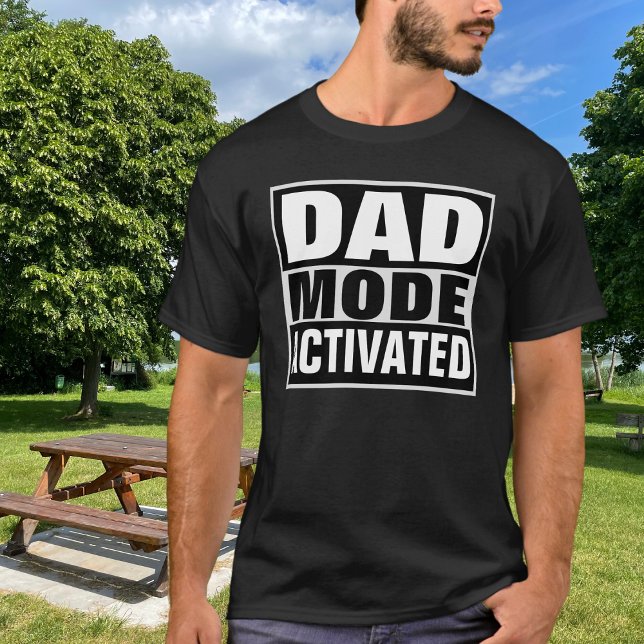 Camiseta Modo Papá Activado Negrita Blanco Negro (Subido por el creador)