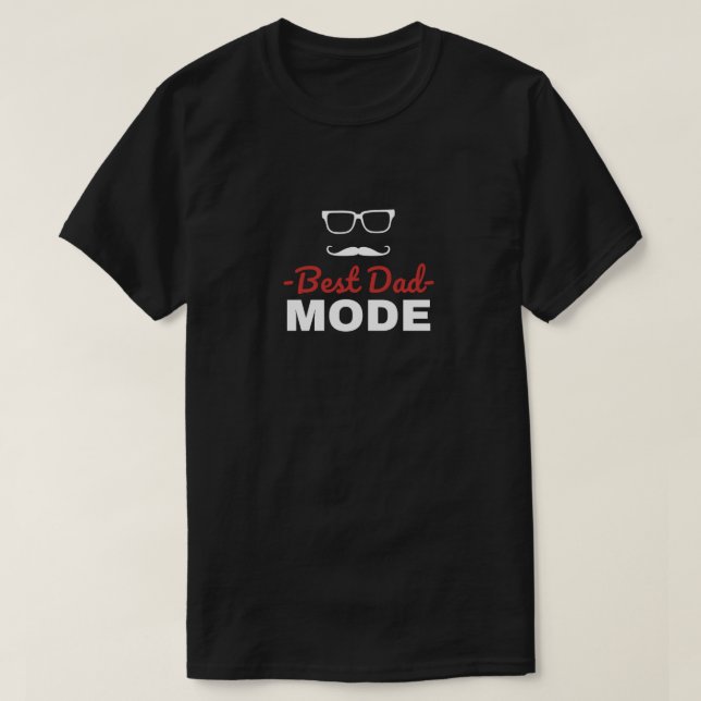Camiseta Modo papá divertido moderno en blanco y negro (Diseño del anverso)