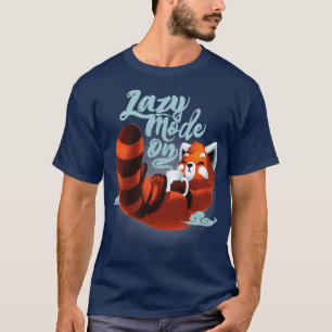 Camiseta Modo perezoso ON Fluffy Cute Panda Rojo Café matut
