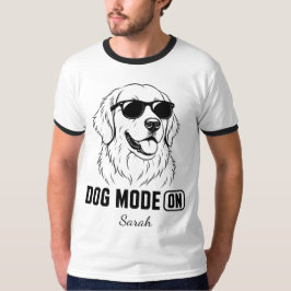 Camiseta Modo Perro Golden Retriever Genial Activado Gafas 