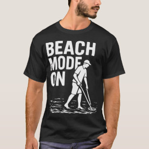 Camiseta Modo Playa Activado Diseño Divertido de Detección 