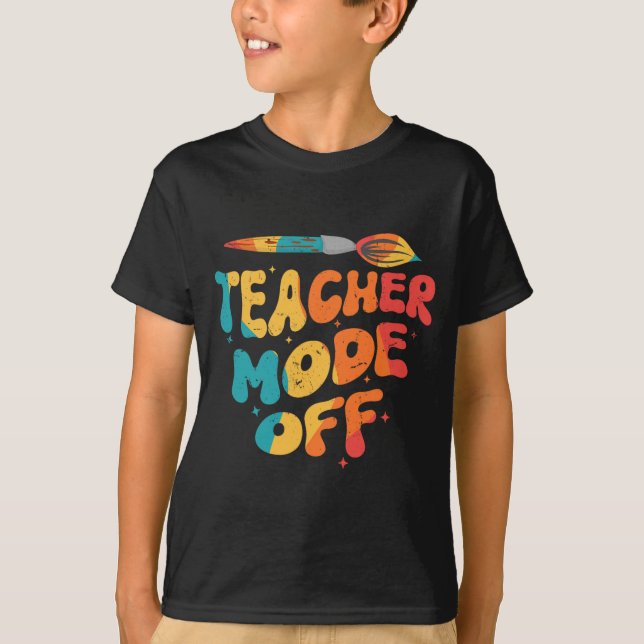 Camiseta Modo Profesor Desactivado Último Día De Colegio Pr (Anverso)
