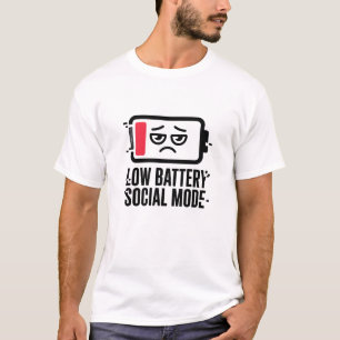Camiseta Modo Social Batería Baja   Introvertido D