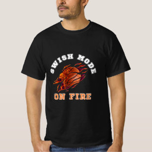 Camiseta Modo Swish On Fire, tipografía de baloncesto