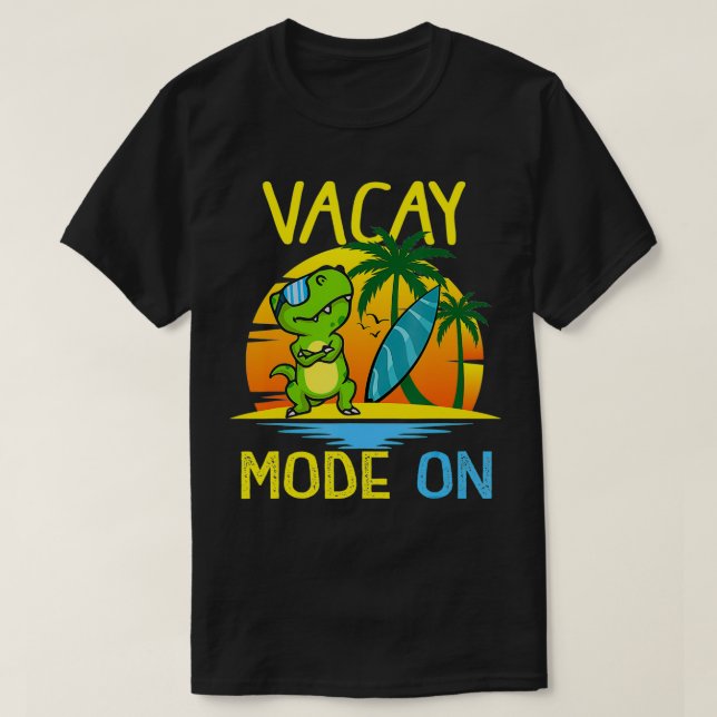 Camiseta Modo Vacay En La Familia Tropical De Dinosaurios C (Diseño del anverso)