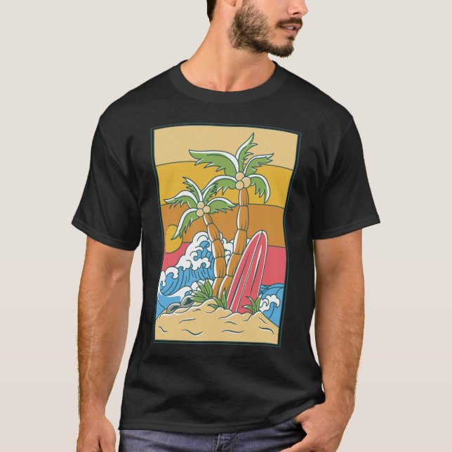 Camiseta Modo Vacío Tropical Verano Vacaciones Retro Atarde (Anverso)