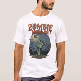 Camiseta Modo Zombie Halloween Mano Cementerio Luna_1