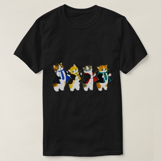 Camiseta mofusy divertido cuatro gatos 1 (Diseño del anverso)
