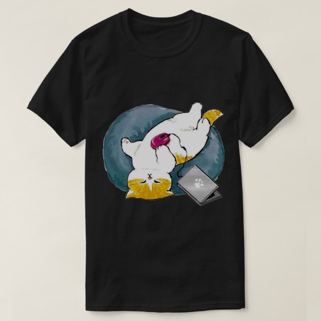 Camiseta mofusy gato gracioso durmiendo (Diseño del anverso)