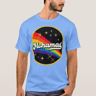Camiseta Mohamad Rainbow en un estilo de vintage espacial