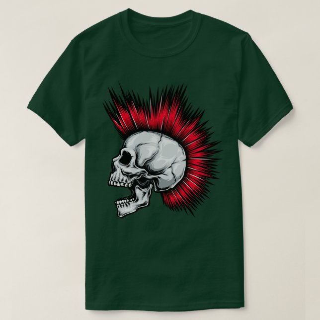 Camiseta Mohawk Punk Skull (Diseño del anverso)