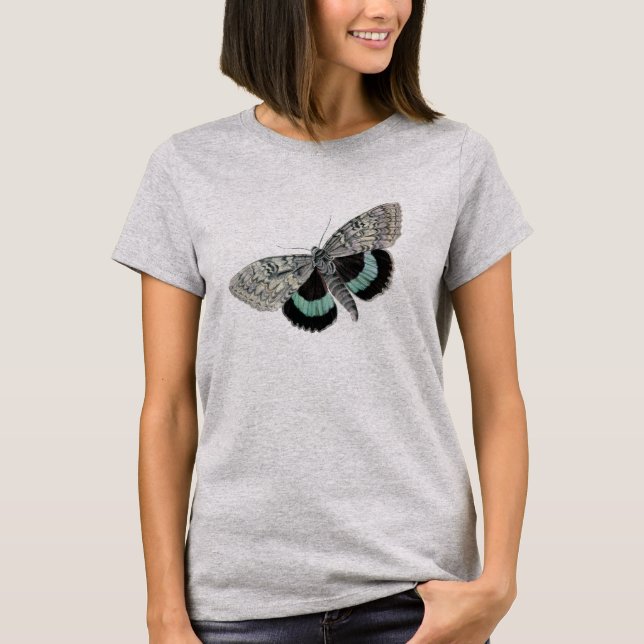 Camiseta Moisés Ilustracion Vintage Alas Gris Azul Negro (Anverso)