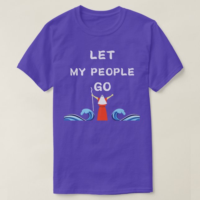Camiseta Moisés partes del mar Rojo: mujeres judías pasan (Diseño del anverso)