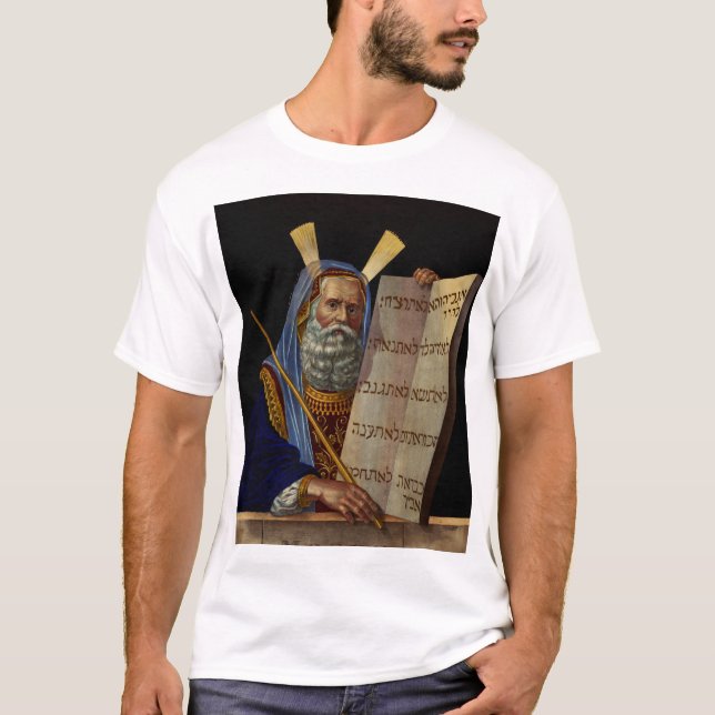 Camiseta Moisés y las Tablas de la Ley Arte (Anverso)
