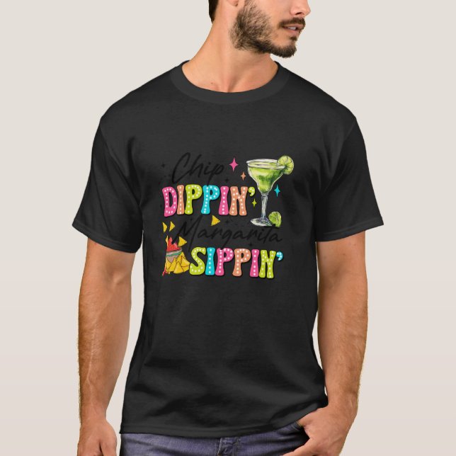 Camiseta Mojar Chips Beber Margarita, Cinco De Mayo (Anverso)