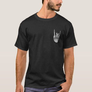 Camiseta Mojón de esqueleto balanceando Cuernos Metalizado