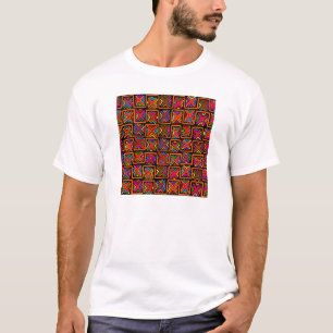 Camiseta Mola tribal Kuna - Verificación Roja