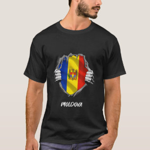 Camiseta Moldavia de la bandera de pecho de Moldavia