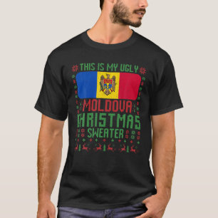 Camiseta Moldavia Navidades feos endulzan bandera de Moldav