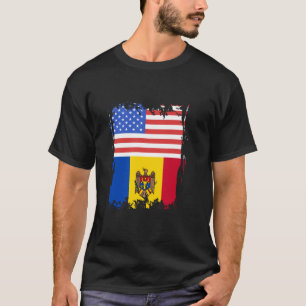 Camiseta Moldavia USA América Vintage Orgullo Moldavo Molda