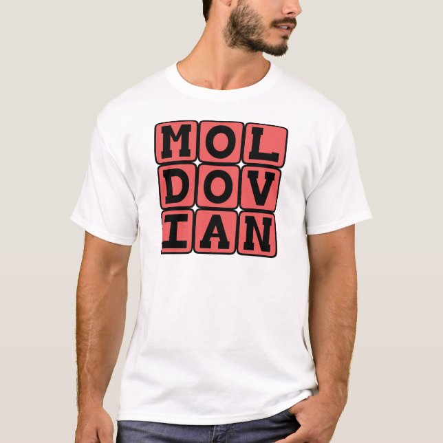 Camiseta Moldavo, Idioma de Europa del Este (Anverso)