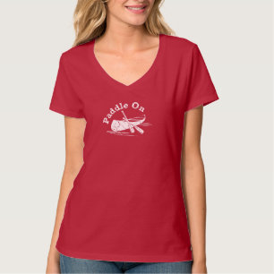 Camiseta Molde en el diseño - Cuello V básico de las mujere