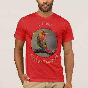 Camiseta Moldura de Tanager de escarlata - Fotografía origi